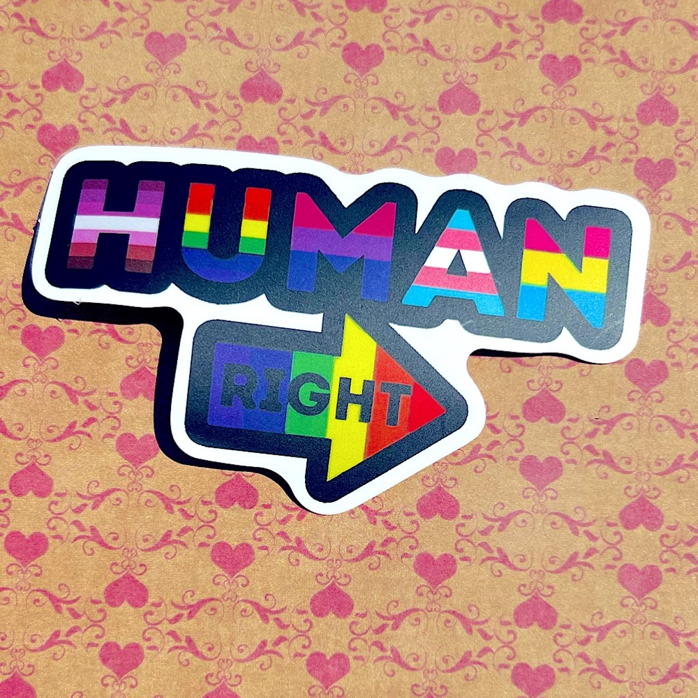 HUMAN Pride Month LGBTQIA + Rainbow Vibrant Single Decor Design Accent Sticker